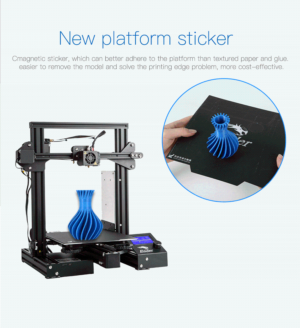 Ender-3/Ender-3 PRO 3d принтер DiY Kit v-слот I3 FDM технология MK10 экструдер 220x220x250 мм размер 3D принтер