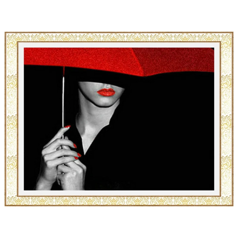 

Painting Diy Diamond Painting Cross Stitch Needlework Diamond Inlaid Diamond Embroidery Paris Red Umbrella Pattern