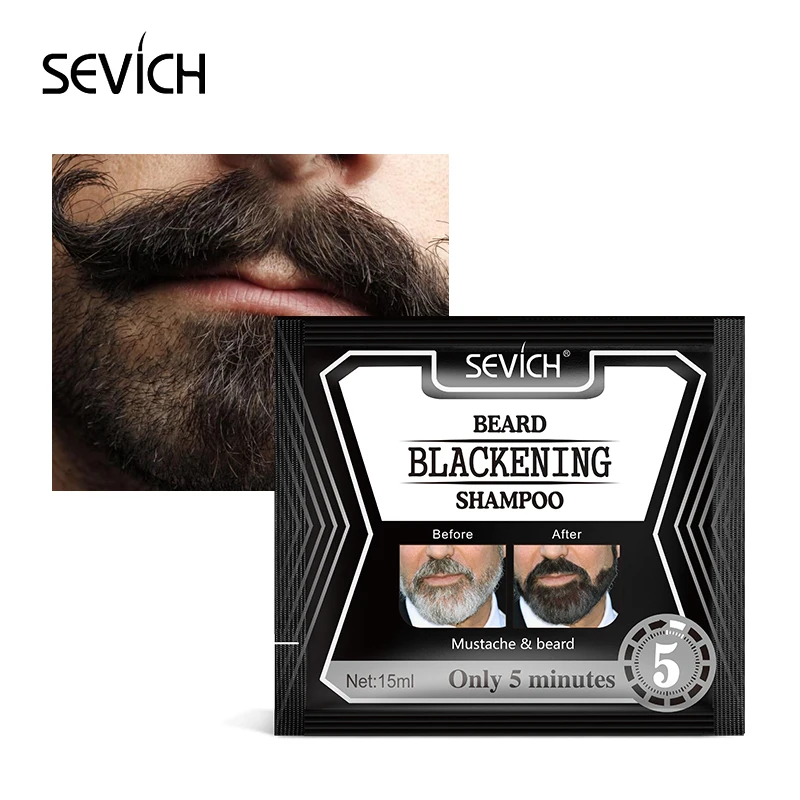 Sevich 15ml Beard Blackening Shampoo Dye Beard Into Black Fast Beard Darkening Shampoo Natural Black Shampoo For Beard
