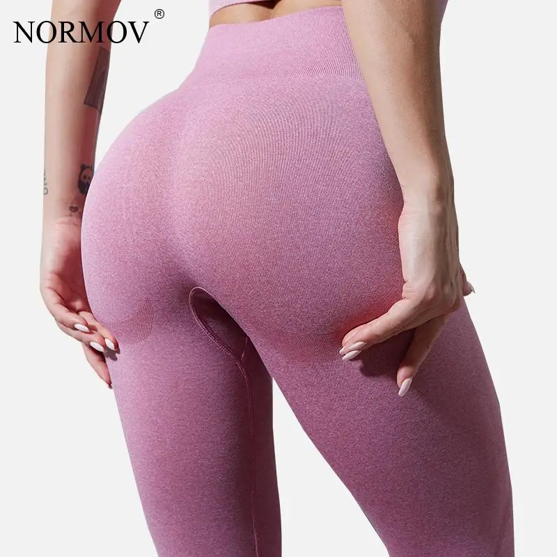 

NORMOV Push Up Leggings Women High Waist Seamless Solid Color Leggings For Women Casual Workout Fitness Sports Leggins Mujer