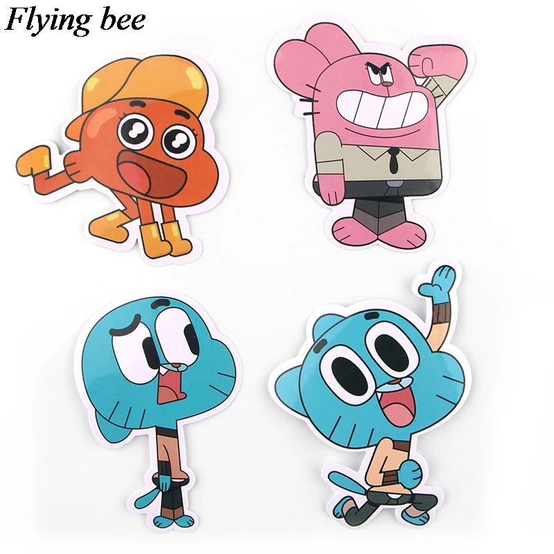 20sets/lot(39pcs/set) Flyingbee The Amazing World of Gumball Funny Sticker PVC Scrapbooking for Luggage Laptop Decal X0722