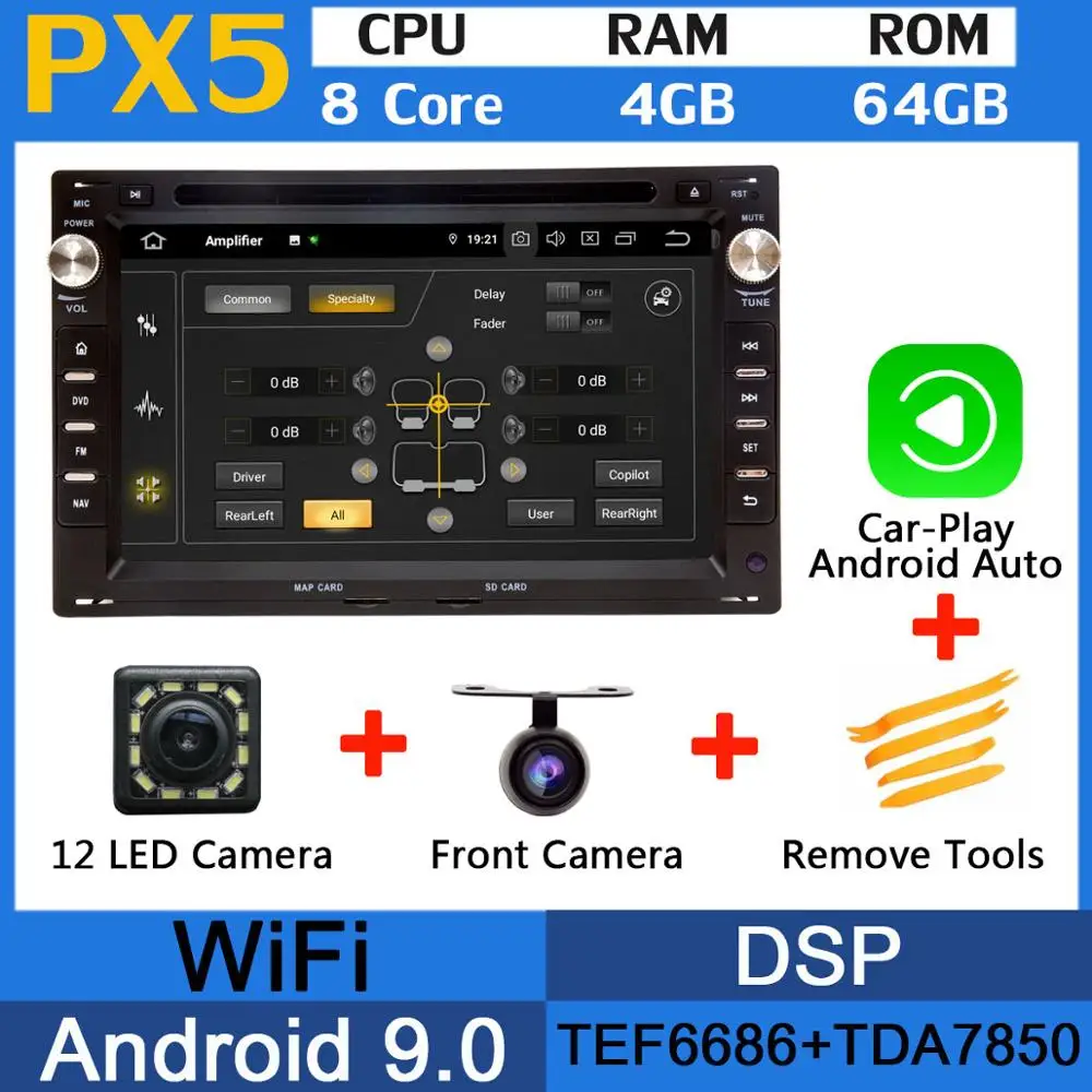 PX6 Восьмиядерный Android 9,0 4 Гб+ 64 Гб USBx5 для Volkswagen VW Bora Polo MK3 MK4 Passat B5 MK5 Sharan GOLF IV Jetta автомобильный радиоприемник gps - Цвет: PX5-CarPlay