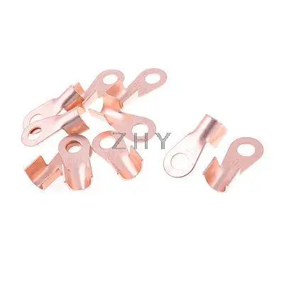 

10 Pcs 6mm Tongue Hole Dia Vent Diameter 9mm Non-insulated Ring Terminals