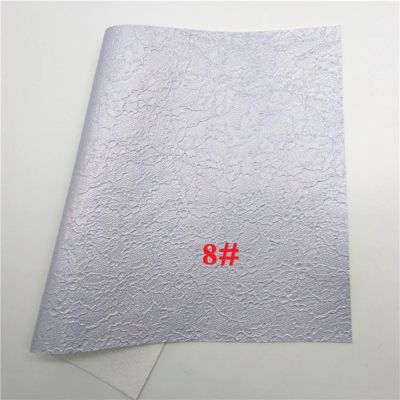 8 Glitterwishcome 21X29 см A4 размер винил для бантов кружево тиснение искусственная ткань, синтетическая искусственная кожа листы для бантов, GM608A - Цвет: 8