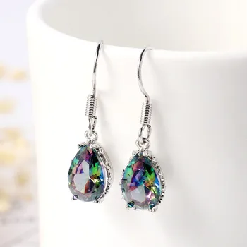 

New Fashion Earrings Sliver Color Crystal Bling Drop Earrings for Women Girls Christmas Gfit Fashion Wedding Jewelry