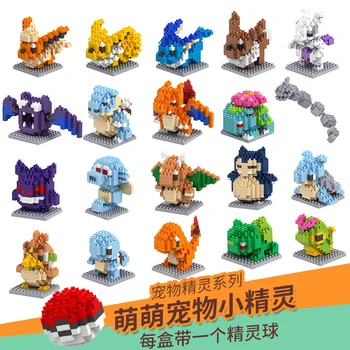 

Pokemon Anime Building Block Toys Pikachu Kids Model Ornament for Chlidren Funny Gift