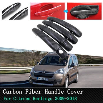

Car Exterior stickers Door Handle Cover Protection Carbon Fiber for Citroen Berlingo 2008 2009 2010 2011 2012 2013 2014 - 2018