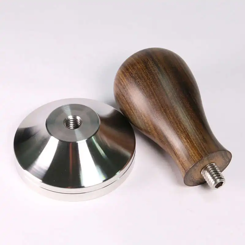Premium Wooden & Stainless Steel Coffee Tamper - Barista Essentials