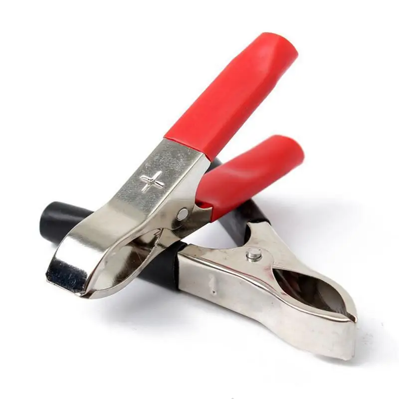 

2pcs Hot Sale 30A Insulated Crocodile Clips 75mm Low Voltage Wire Lead Test Alligator Clamps