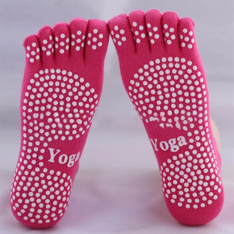 RH2 Yoga Носки для девушек, для занятий спортом, пилатеса хлопковые носки yoga балет танец пять пальцев Силиконовые Круглые нескользящие носки для малышей - Цвет: RH2