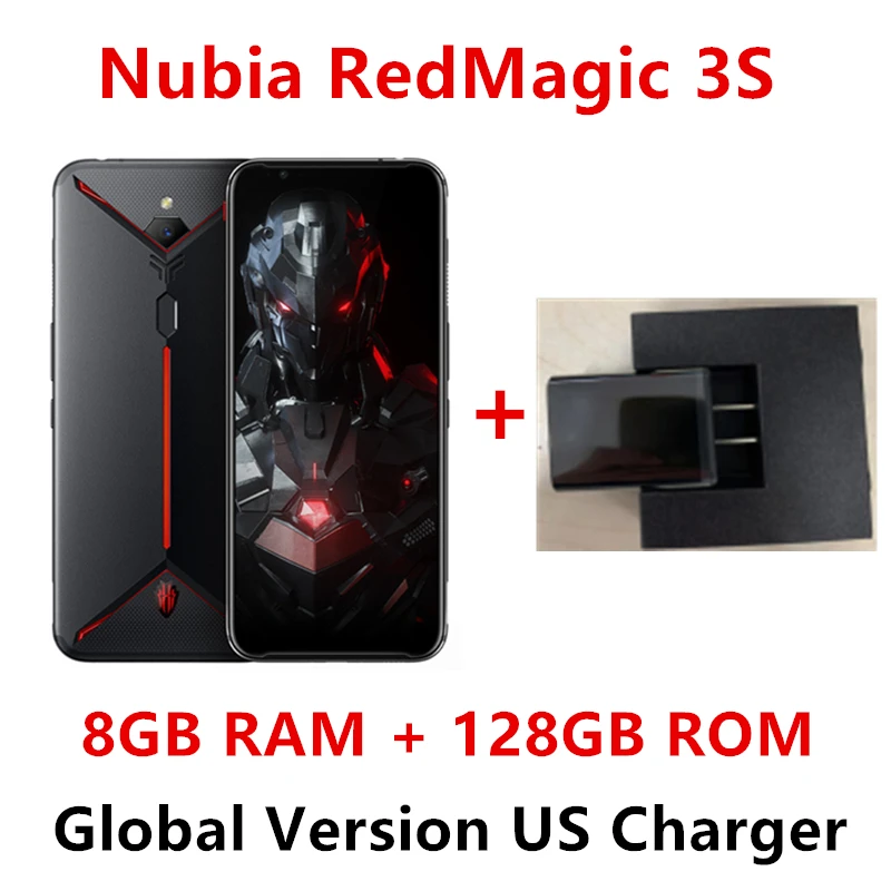 Мобильный телефон Nubia Red Magic 3S с глобальной версией, 6,65 дюймов, 8 гбрам, 128 Гб ПЗУ, Snapdragon 855 Plus, 5000 Мп+ Мп, мАч, игровой телефон - Цвет: 8G 128G Black US