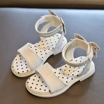 

2020 New Girls Shoes Flat Heel Sandals Kids Girls Spring Summer Little Kids Shoes Princess Dress Bow Fashion Shoes Teenage Girls