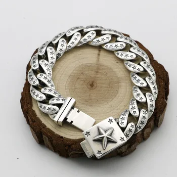 

Starfield Punk Vintage Style Five-pointed Star Rough Domineering Personality Jewelry Hip Hop Male Female Bracelet Homme