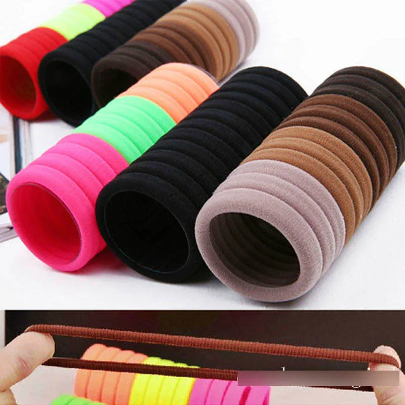 50Pcs Diameter 3.5CM High Elastic Hairbands for Women Girls Ponytail Holder Rubber Scrunchies Hair Circle Ties Bands Accessories small hair clips