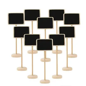 

10pcs Mini Wooden Chalkboard Blackboard Wood Message Notice Board for Table Wedding Party Decor Writting Information ACEHE