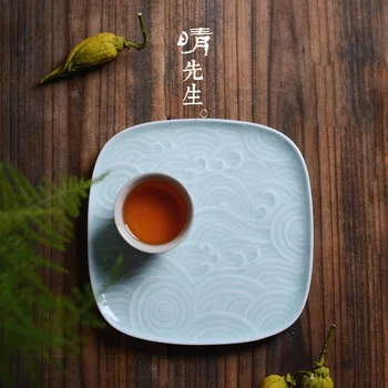 

Jindezhen Pure Manual Ching Carving Do Bubble Platform Characteristic Sea Wave Grain Mini- Teapot Tea Tray Pot Bearing Kung Fu