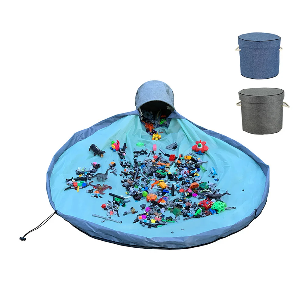 Toy Storage Organizer Basket & Play Mat for Kids Collapsible Organizer