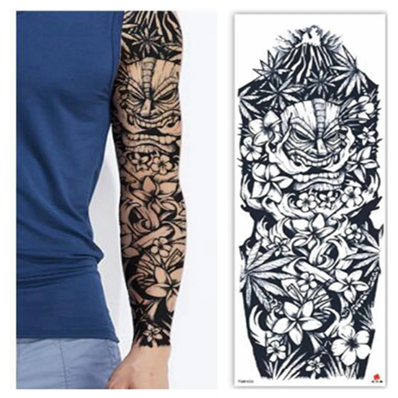 

Waterproof Temporary Tattoo Sticker Ghost King Lily Totem Full Arm Large Size Sleeve Tatoo Fake Tatto Flash Tattoos Men Women