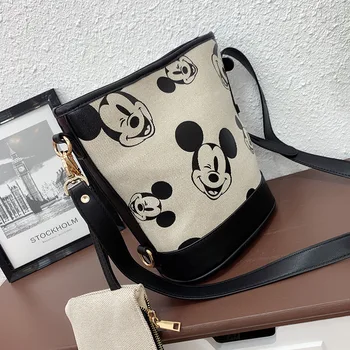 

Mickey Handbag Women Shoulder Crossbody Bag Casual Lady Canvas Bag Large Capacity Bucket Bag Fashion Purses And Handbags Bolsa