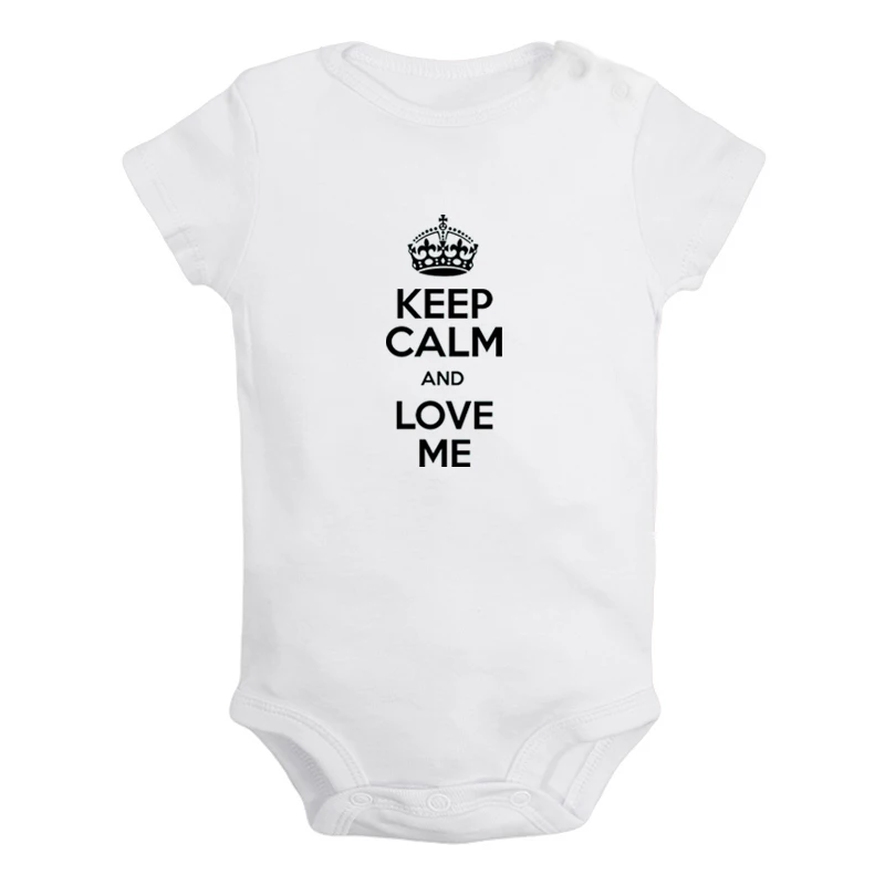 Zzz/Одежда для новорожденных мальчиков и девочек с надписью «Keep Calm And Love Me sleep»; комбинезон с принтом для малышей; боди с короткими рукавами; хлопковая одежда