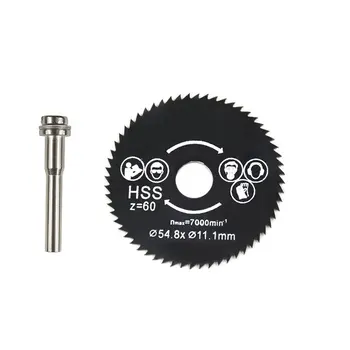 

HSS Circular Saw Blade Rotary Tool 54.8mm Mini Wood Cutting Discs Blades with Drill Mandrel for Dremel Metal Cutter