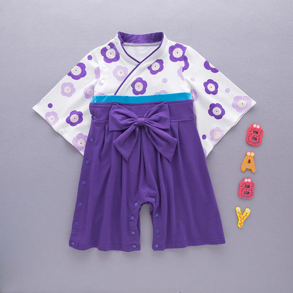 Girl Kimono Romper Japanese Style Baby Clothes Baby Girls Romper Flower