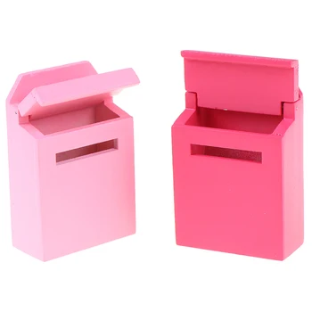 

1/12 Scale Wooden Mailbox With Decal Dollhouse Miniature for Fairy Garden Door Decor Kids Furniture Toys 6 Colors