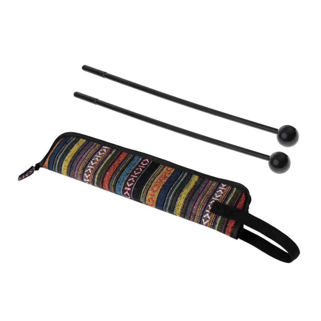 2pcs Percussion Mallet Sticks for Bells Xylophones Mbira Marimba with Bag