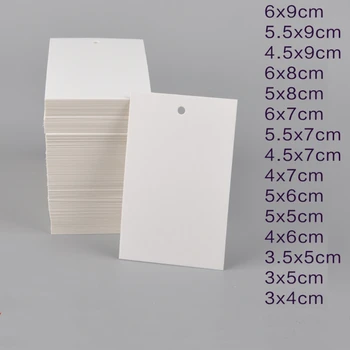 

50pcs 5x5/6x9/3x4cm white Blank Paper Jewelry Display Necklace Cards Hang Favor Label Tag For Jewelry Making Diy Accessories