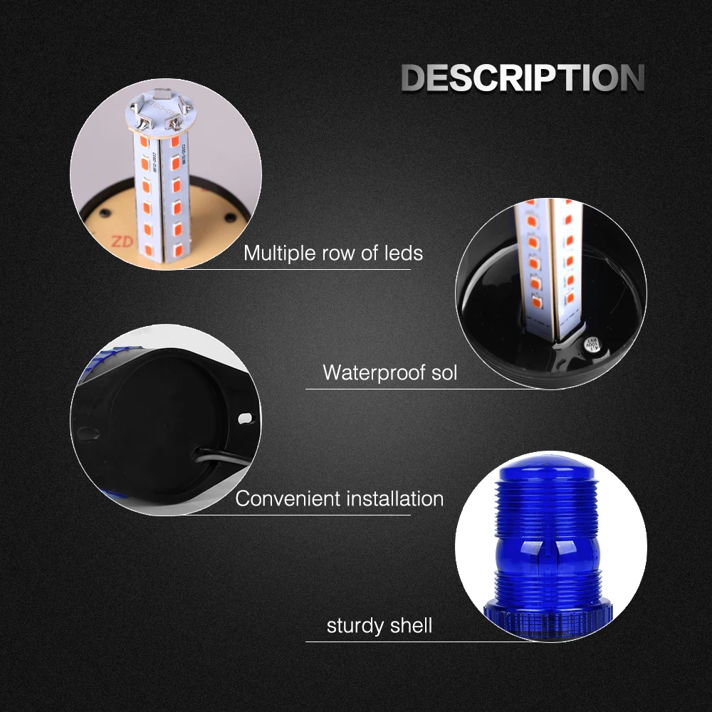 30 LEDs 12-30V Blue Color Led Strobe Signal Flashing Beacon Emergency Ambulance Lights