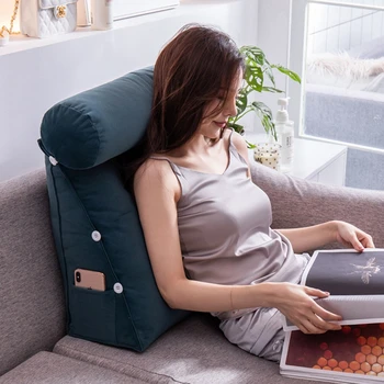 

Triangle Sofa Bedside Cushion Large Backrest Pillow for Bed Back Office Chair Cushion Waist Support Home Decoration Gift FK227