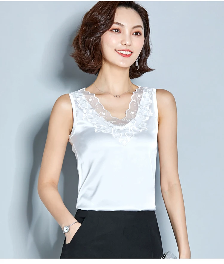 Повседневные топы от Banco Preto Para As Mulheres camisa Sem Mangas Colete Patchwork Camis Rendas camisa