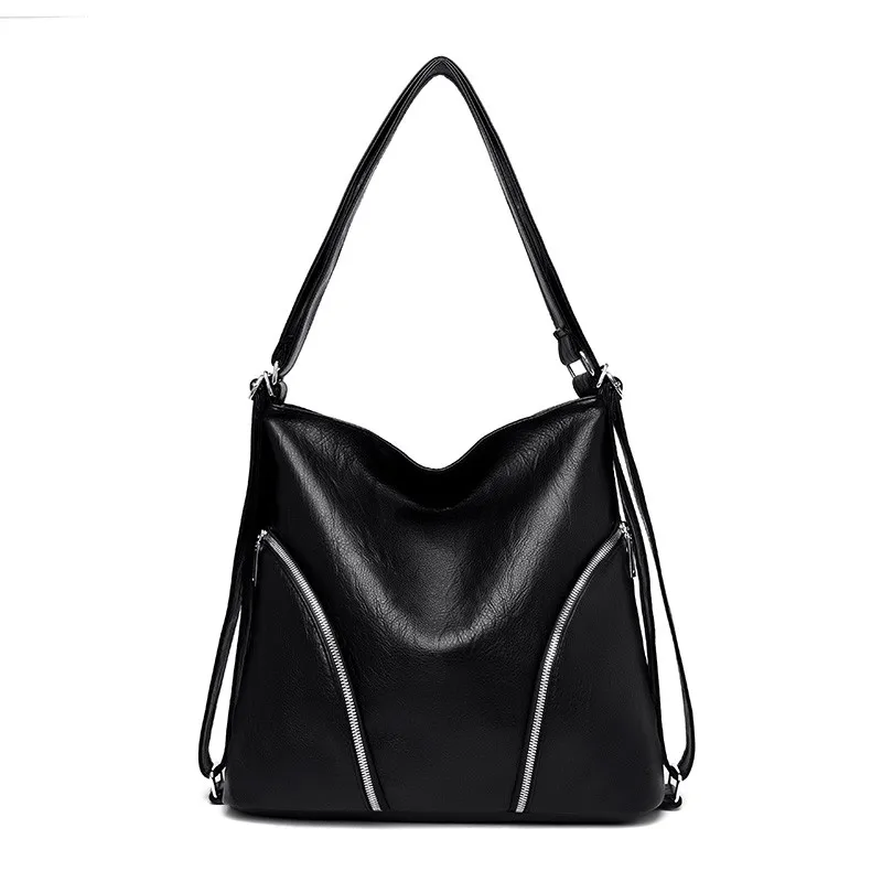 Женская сумка-хобо, роскошный бренд, Винтажный дизайн, женские сумки на плечо, большая емкость, мягкая кожаная сумка-мессенджер, сумка - Цвет: 8085-5