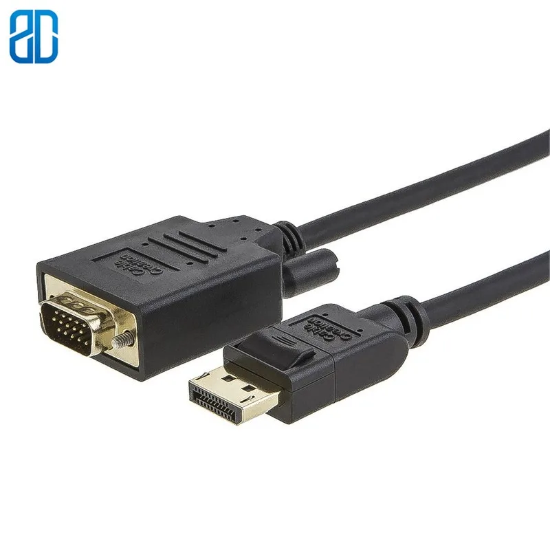 DP-VGA кабель Displayport-VGA позолоченный Стандартный DP папа-VGA Мужской черный цвет |