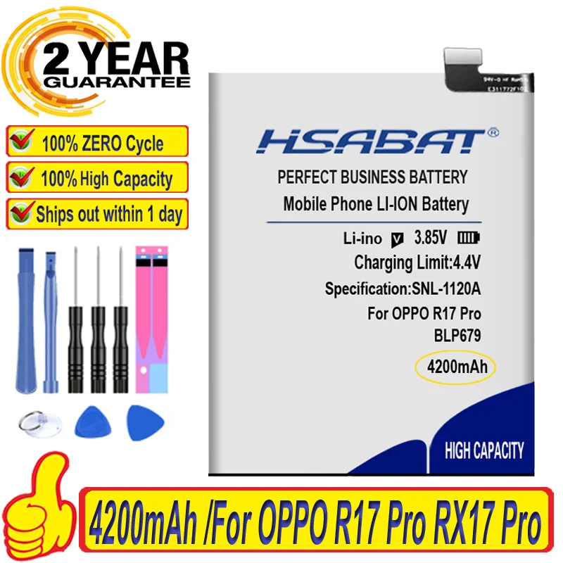 Аккумулятор BLP679 100% мА · ч для OPPO 4200 CPH1877 R17 Pro RX17 с бесплатными инструментами |