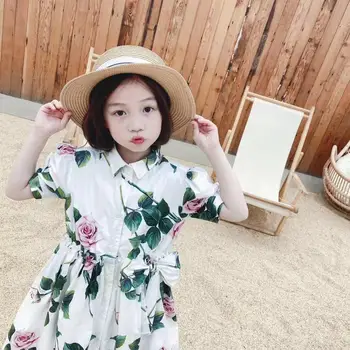 

summer 2020 baby girls clothes Premium high quality flower print dress Mother and daughter dress 2 styles