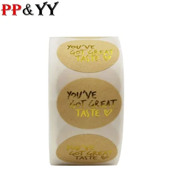 

You've Got Great Taste Stickers 1inch 500pcs Paper Thank You Stickers Seal Labels Gold Business Packing Label Stationery Sticker