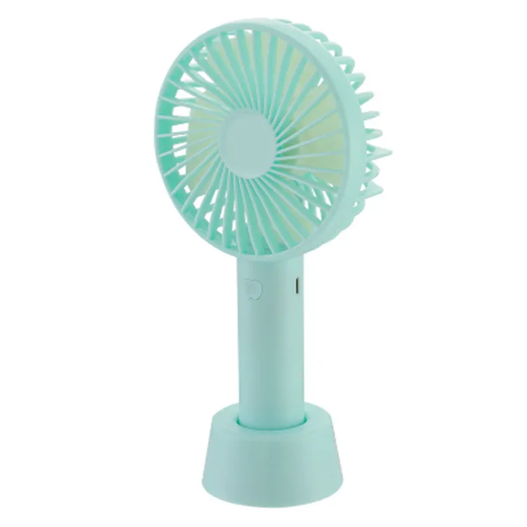 Handheld fan Blue USB перезаряжаемый портативный ручной вентилятор для шеи, персональный мини-вентилятор для шеи, двойной вентилятор, 3 скорости, регулируемый для дома и офиса - Цвет: Handheld fan Blue
