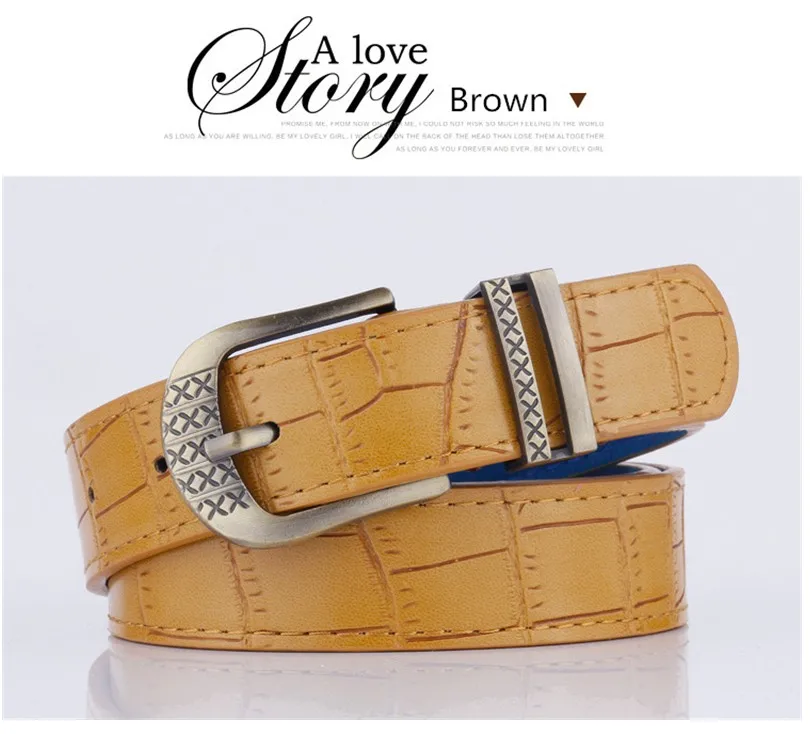 Brown JXQBSYDK, ремни для женщин, модные, с пряжкой, одноцветные, маленькие, чистые, ремни для женщин, искусственная кожа, ПУ ремни - Цвет: Brown