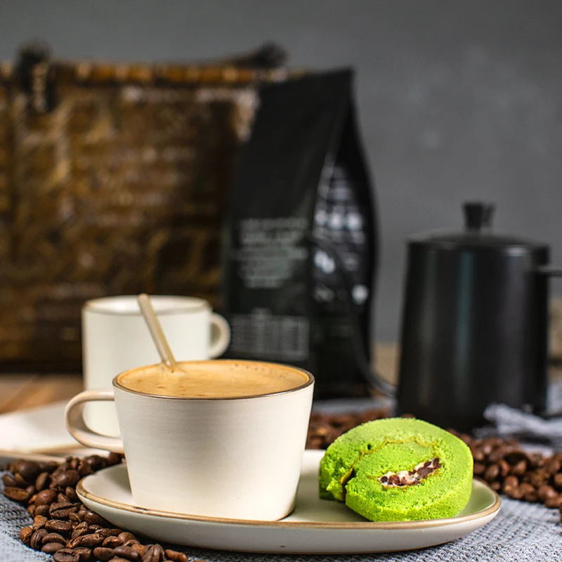 Retro Coffee Cup and Saucer Set 200ml Mug Milk Water Creative Ceramic Dessert Breakfast | Дом и сад