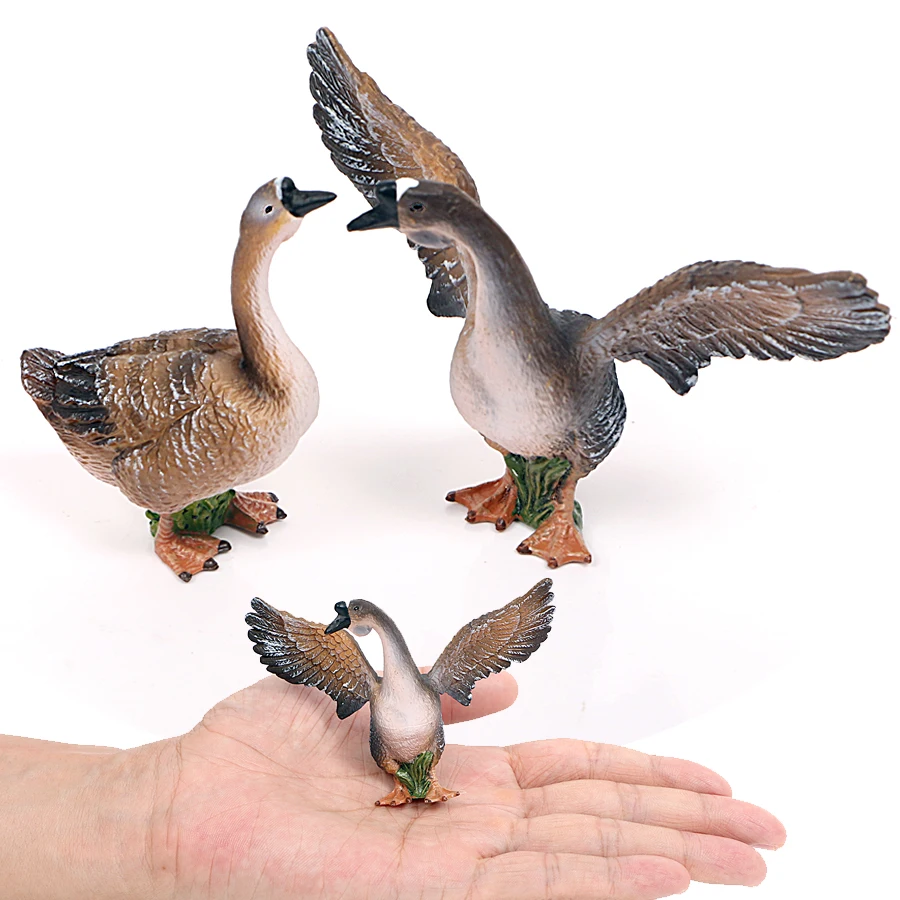 

Simulation Gander and Goose Farm Animals Figurines Authentic Hand Painted Garden Decoration PVC Action Figures Toys for kids