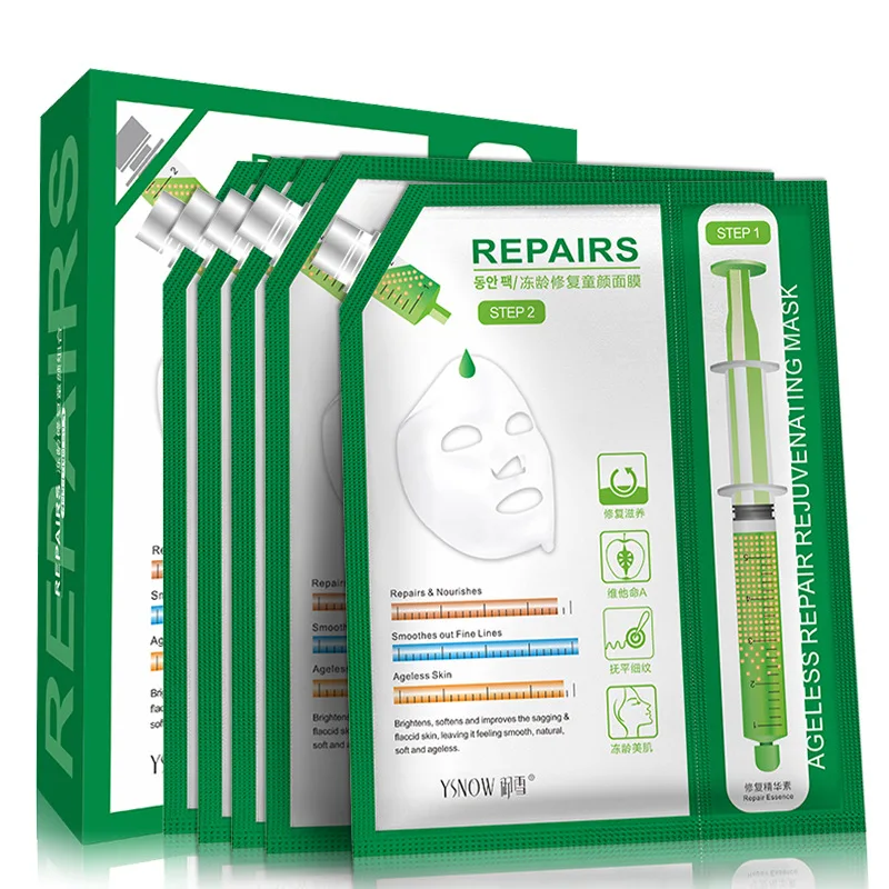

Ysnow Frozen Age Repair Tammy Injection Facemask Moisturizing Firming Anti-aging Light Pattern Water Light Cosmetics Facemask Wh