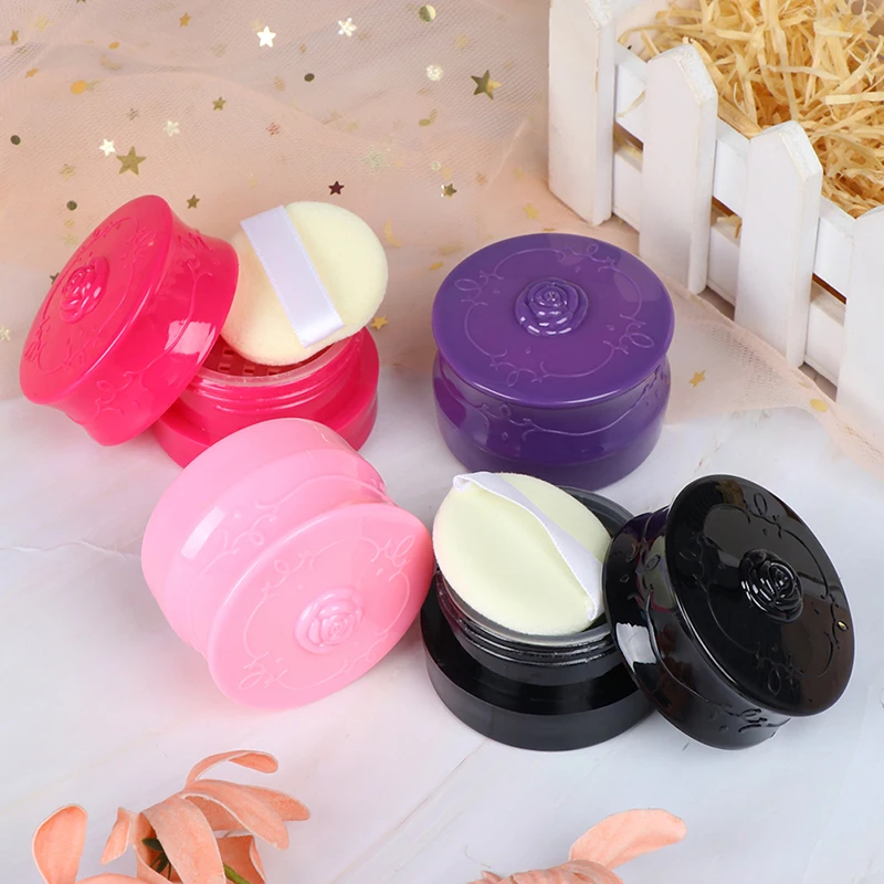 

10g Empty Loose Powder Box Jar Puff Flower Pattern Packing Beads Container Powdery Cake Box Cosmetic Case