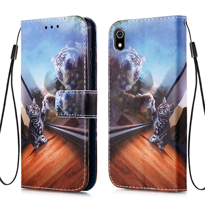 Чехол для redmi 7a, кожаный чехол для Xiaomi redmi 7A, чехол для Xiomi Xiaomi redmi 7A, Роскошный кошелек с рисунком животных, флип-чехол s