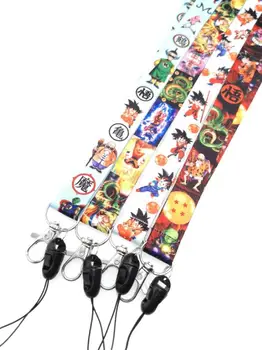 

10pcs/20pcs/50pcs/100pcs anime Dragon ball Z mix lanyard Neck Strap Lanyard Mobile Phone Key Chain ID Badge Key Chains Gifts