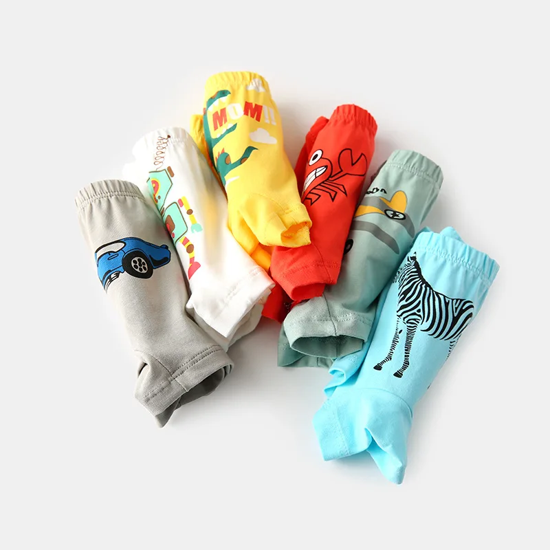 New Style Children's Comfortable Panties BOY'S Pure Cotton Boxers Baby Cartoon Leggings Not Clip Pp