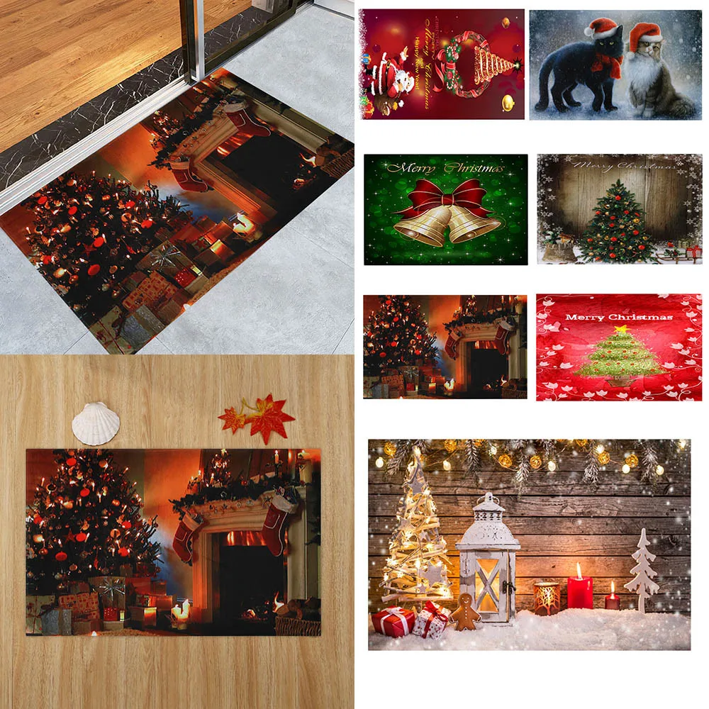 

Xmas decorations for home Merry Christmas New year Welcome Indoor Home Carpets Decor Christmas Party Decoration 40x60CM