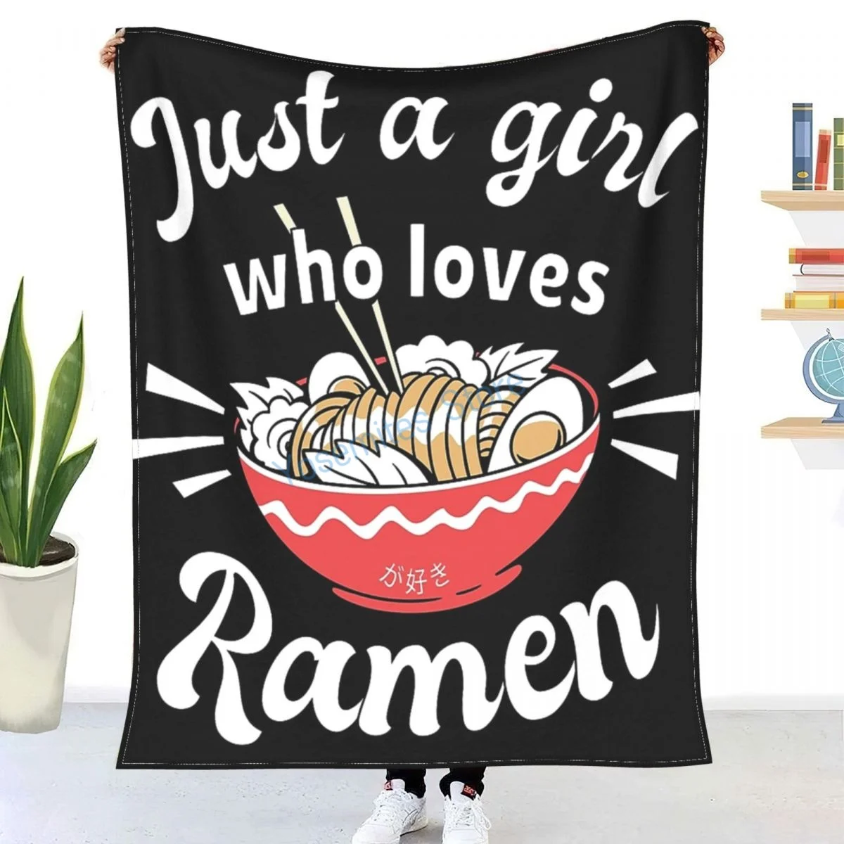 

Just A Girl Who Loves Ramen Throw Blanket Winter flannel bedspreads, bed sheets, blankets on cars and sofas, sofa covers