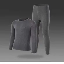 Хорошее качество, хлопок, двухслойный, дышащий, Осень-зима, шерсть, бархат, теплые кальсоны, термобелье, комплект из 2 предметов