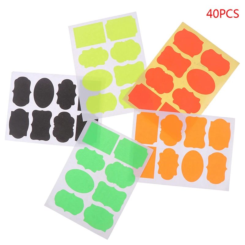 40 шт/5 sheets красочная кухонная баночка для варенья органайзеры этикетки стикеры в
